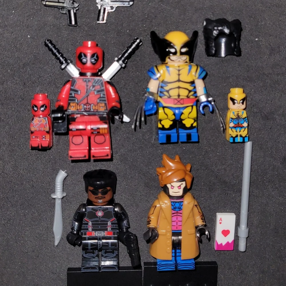 New Deadpool,Wolverine, Blade, Colosus & Gambit mini figure set